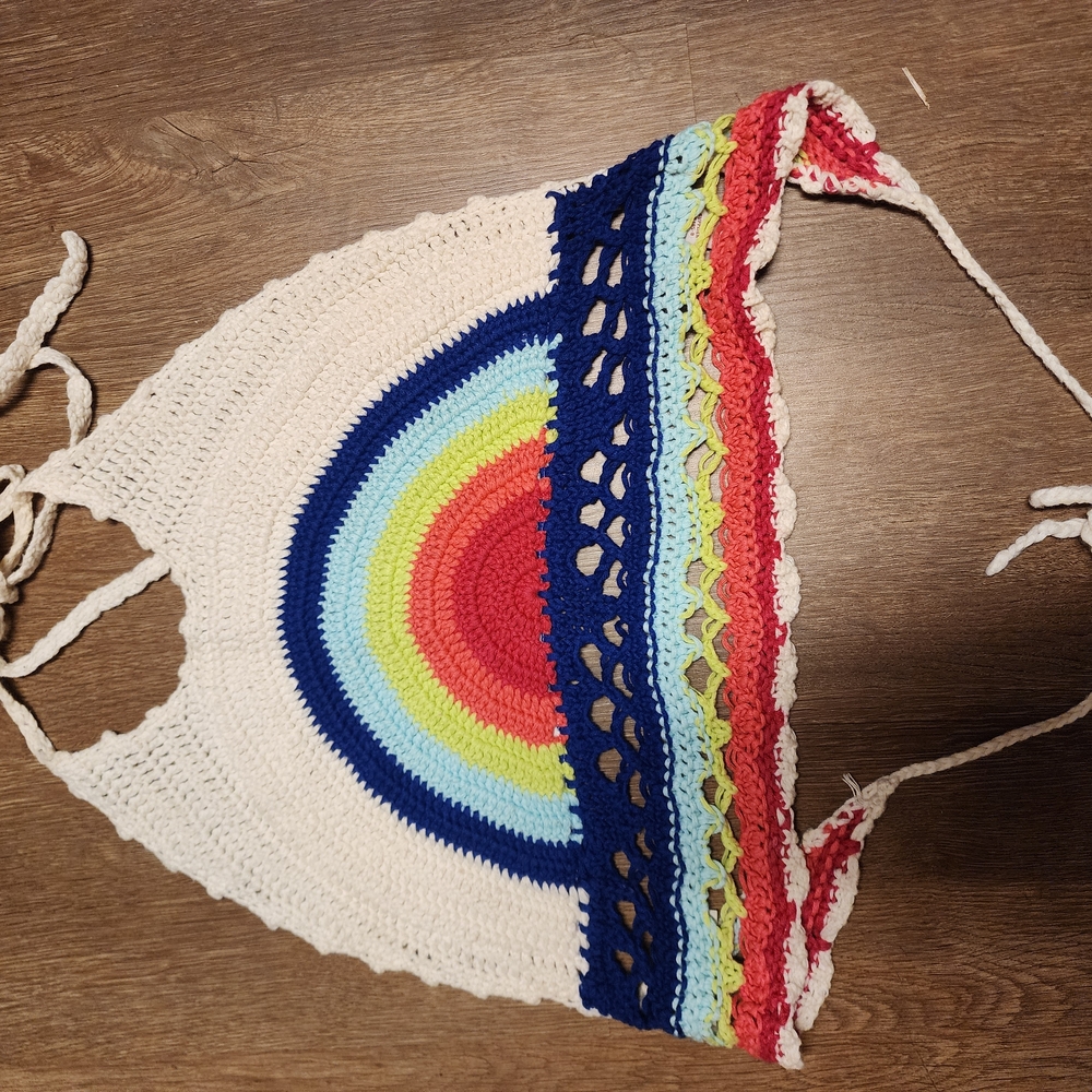 Arizona Jean Company Multicolor Crochet Halter Top